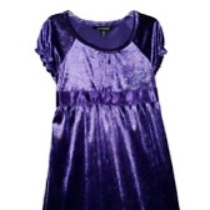 Girls size 10-12 purple crushed velvet dress